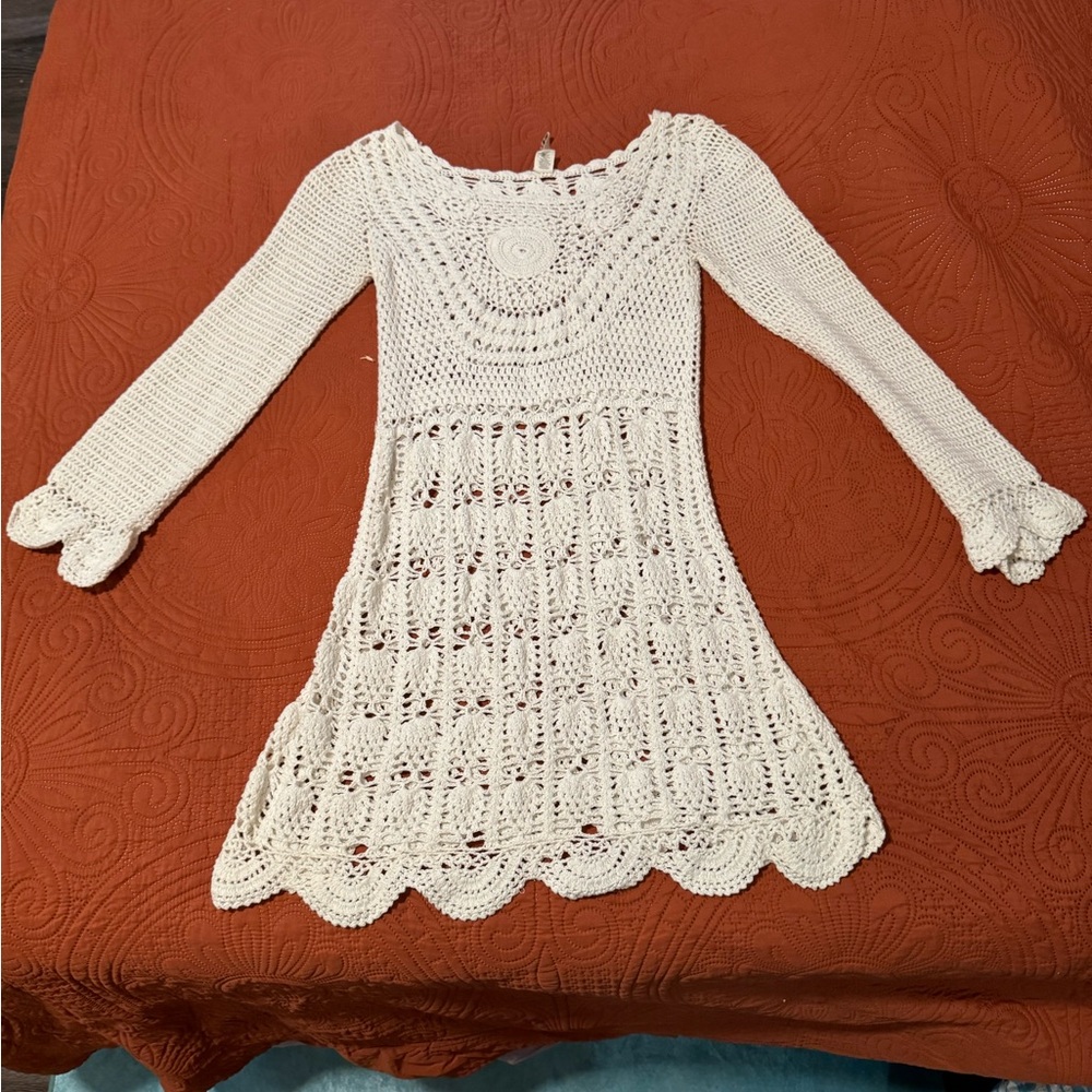 White Crochet Dress